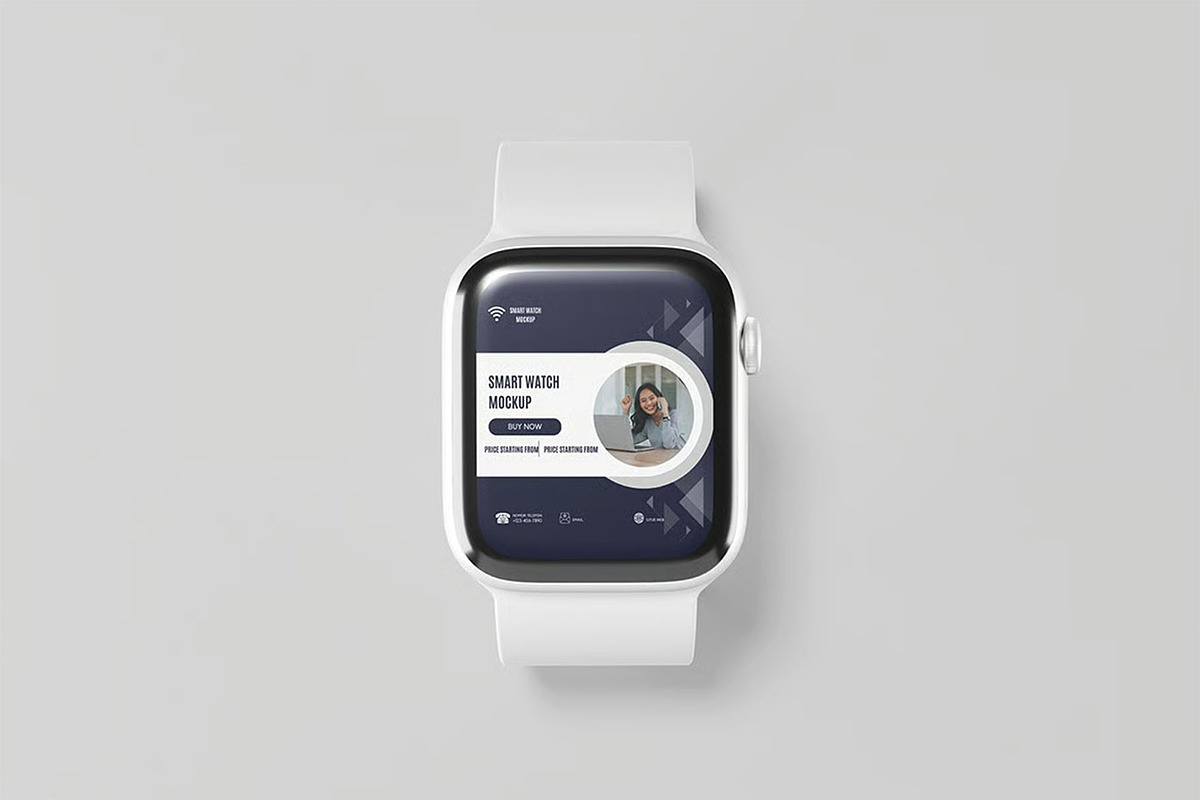 Smartwatch Mockup, a Wearable Device Mockup by zpackcreative (Photo 2 of 5)