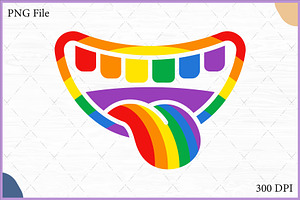 Rainbow Mouth Tongue SVG Clipart, a Healthcare Illustration by Gfx Expert Team