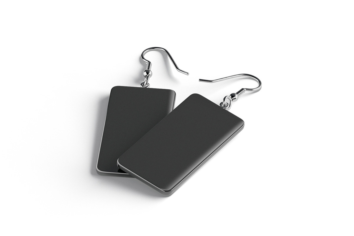 Black Rectangle Earrings 3D Model, an Object 3D Model by rebrandy (Photo 4 of 9)