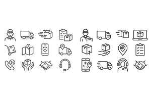 Collection of web icons representing, a Transportation Illustration by ZinetroN