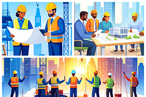 Construction project conceptual collage illustration, a Work Illustration by DanFLCreativo