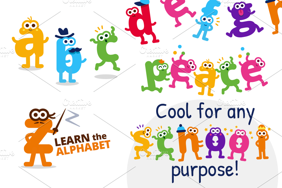 Children Learn Alphabet Letters, an Object Graphic by Manudesign