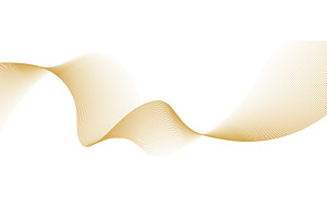 Golden line waves wavy ribbon swoosh, a Decorative Illustration by Vector Tradition