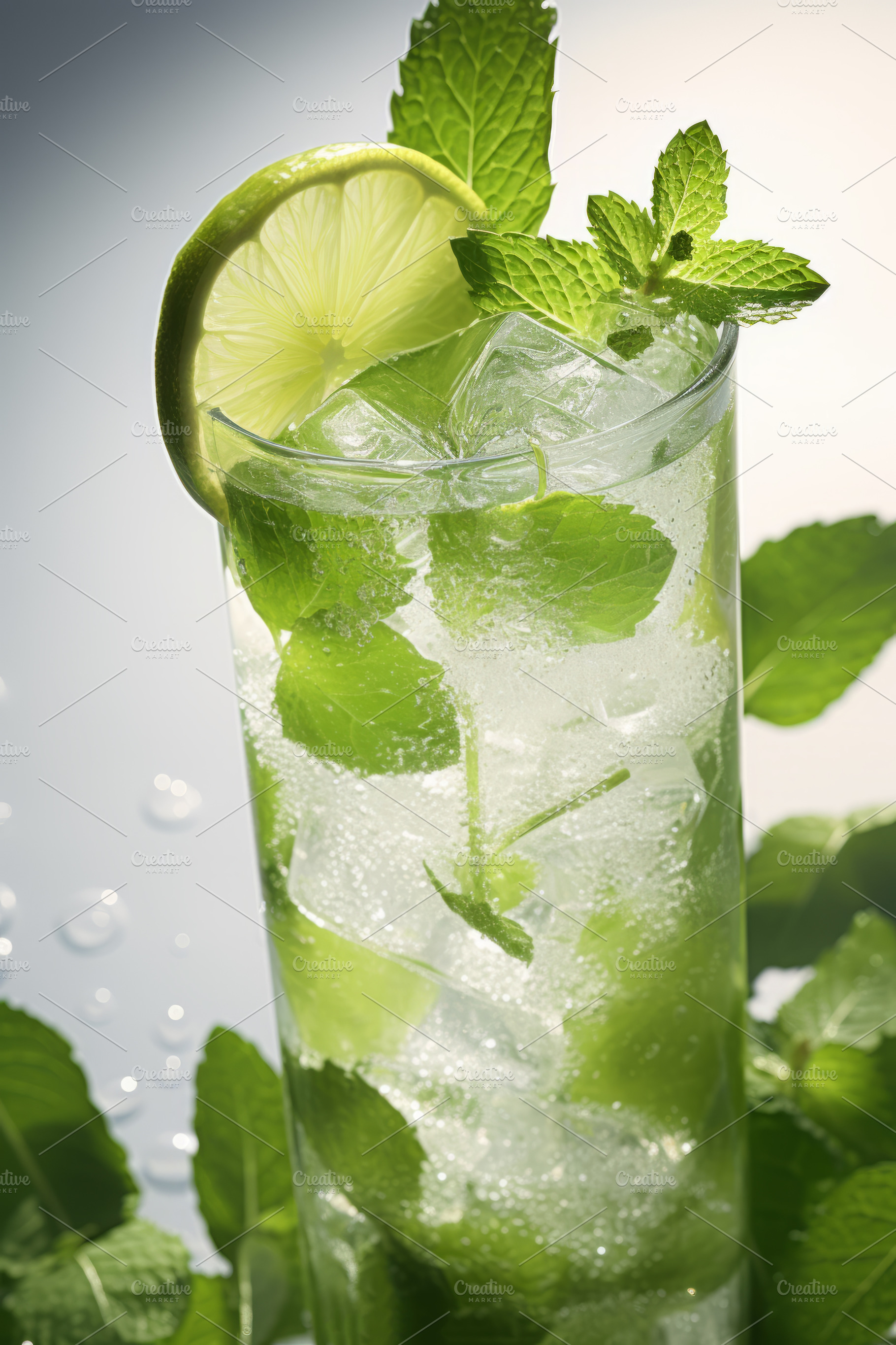 Mojito cocktail with lime and mint in highball glass, a Food & Drink Photo by Natalia Klenova's Shop