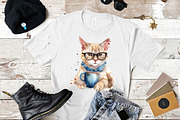 Cats with Coffee clipart x11, an Animal Illustration by Mermaids Cove (Thumbnail 7 of 9)