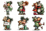 Valentine Girl & Teddy Bear Clipart, an Illustration by Daily.Designs (Thumbnail 3 of 5)