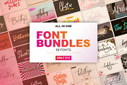 All in one Font Bundles, a Script Font by MSG Studio (Thumbnail 1 of 15)