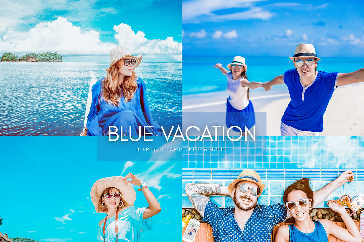 16 Blue Vacation Lightroom Presets, a Preset Add-On by RamsaGraphi (Photo 1 of 10)