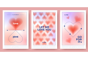 Y2k style Valentine Day cards set, an Illustration by art PVP - market