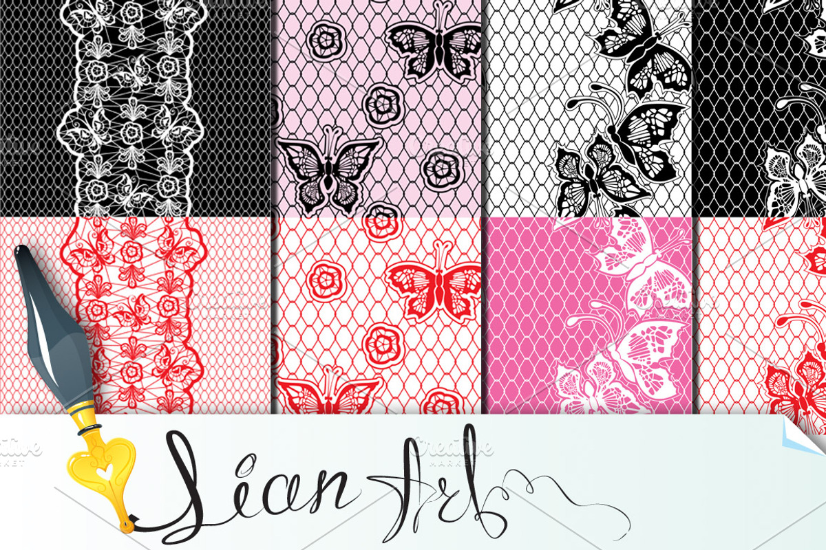 Set of Lace seamless patterns, a Pattern Graphic by Lian-art (Photo 1 of 4)