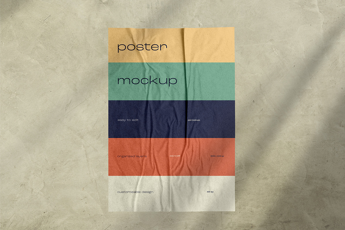 Glued / Plastic / Frame Poster Mockups