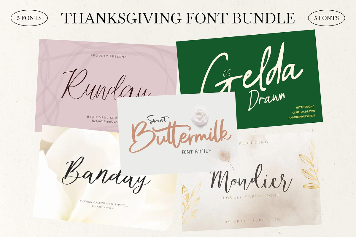 Thanksgiving Font Bundle, a Script Font by Craft Supply Co. (Photo 1 of 11)