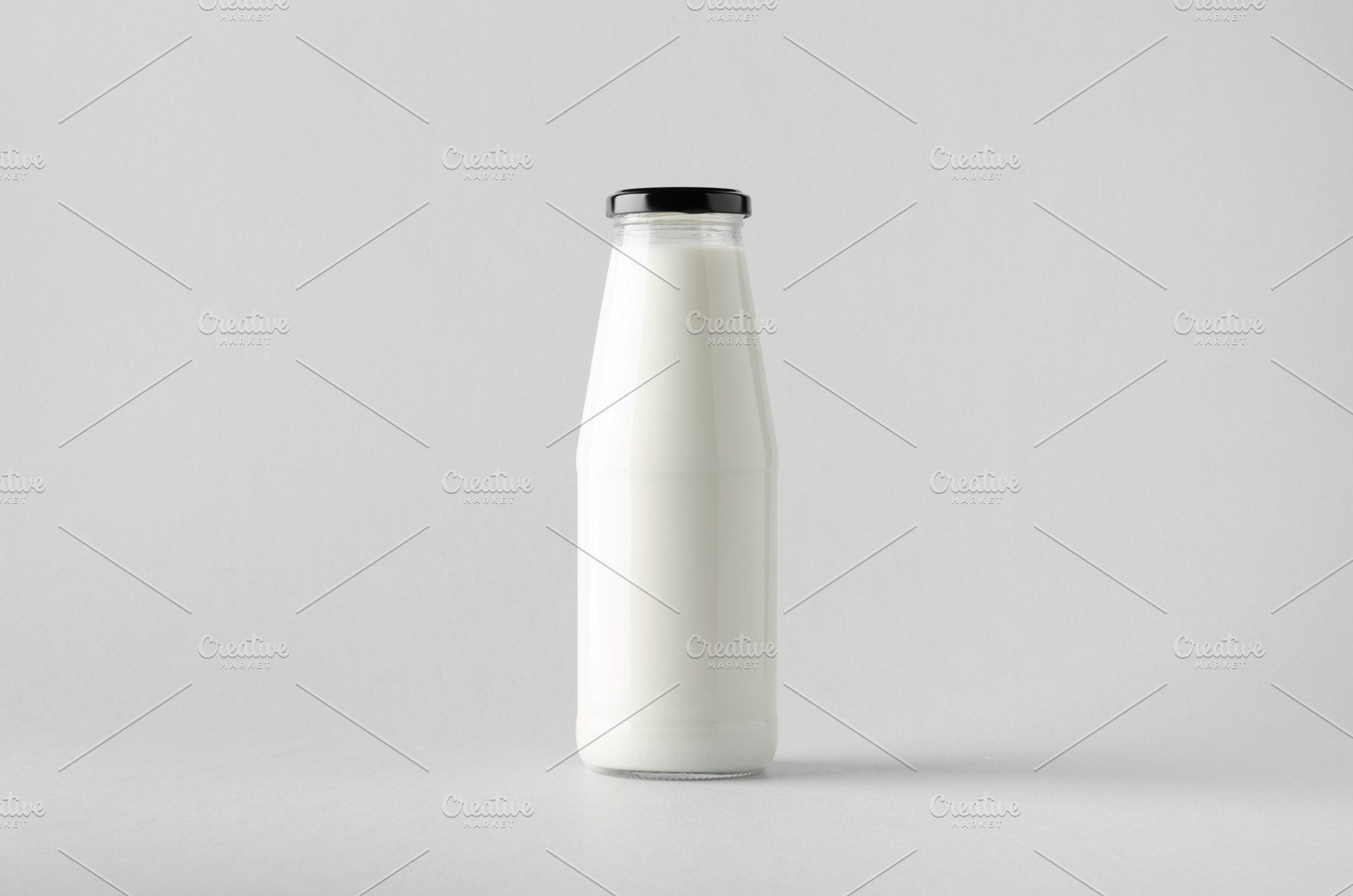 Milk bottle mockup JPEG, a Food & Drink Photo by Shablon