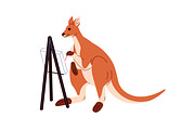 Cute kangaroo set + seamless pattern, an Animal Illustration by PaperTrident (Thumbnail 7 of 15)