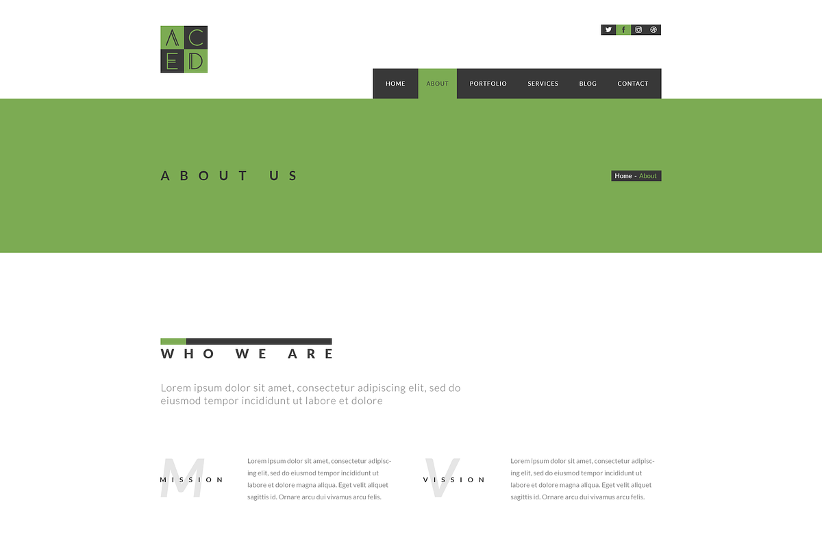 ACED - Portfolio PSD Template, a Landing Page Template by bigpsfan's SHOP (Photo 5 of 13)
