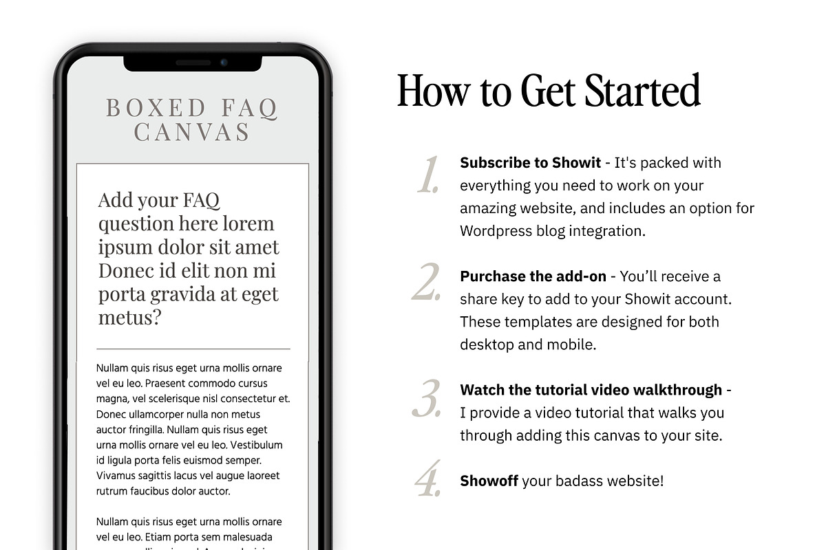 Boxed FAQ Showit Template, a Websites & App Template by Amanda Pena Design (Photo 5 of 6)