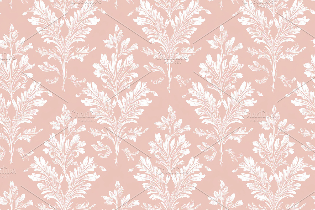 Seamless pattern, seamless vintage damask pattern with ornate fl, a Pattern Graphic by Studio ANNA