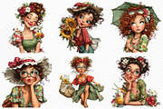 Whimsical Summer Girl Clipart, an Illustration by Craft Nest (Thumbnail 5 of 12)