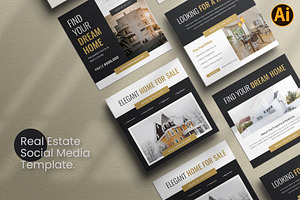 Realtor Instagram Post Templates, a Social Media Template by Pixelpick