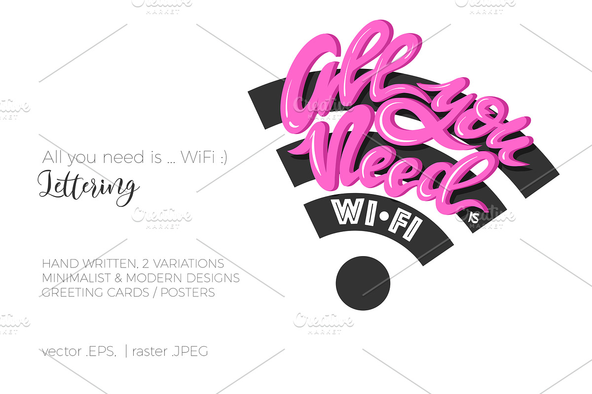 All you need is ...WiFi :) Lettering, a Graphic by NKTN graphics (Photo 1 of 4)