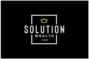 King Crown Square Frame Wealth Logo