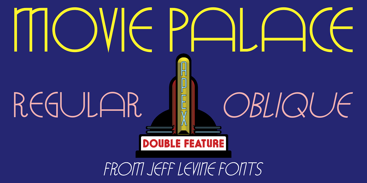 Movie Palace JNL, a Font by Jeff Levine Fonts (Photo 1 of 5)
