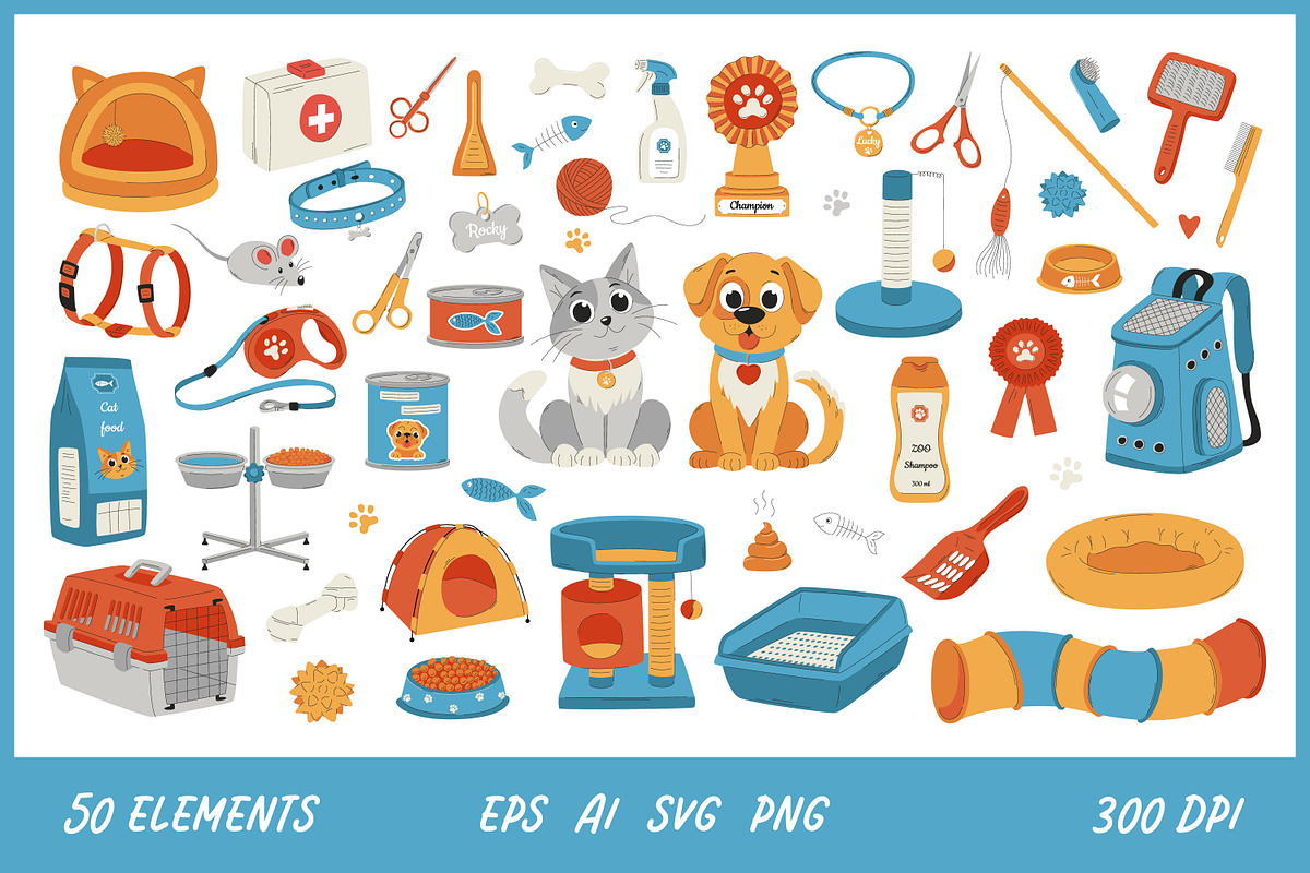 Pet Care clipart PNG, SVG, an Animal Illustration by Valeria Soloveva