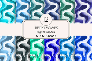 Seamless Retro Waves Backgrounds