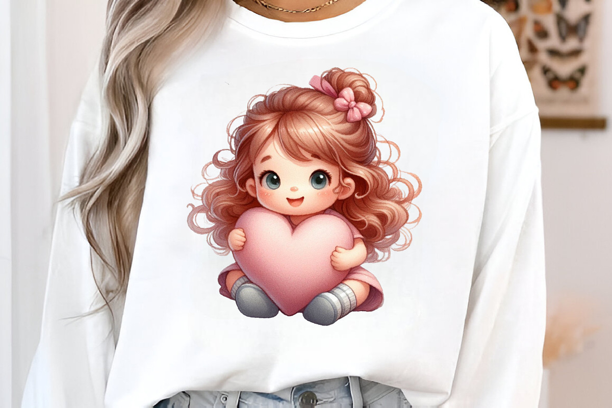 Watercolor Valentine Girls Clipart, an Illustration by SinaCreation (Photo 5 of 10)