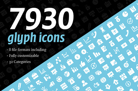 7930 Glyph Icons, a Solid Icon by Vectors Market