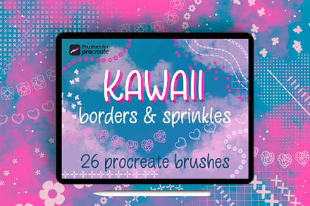 26 procreate kawaii border sprinkles