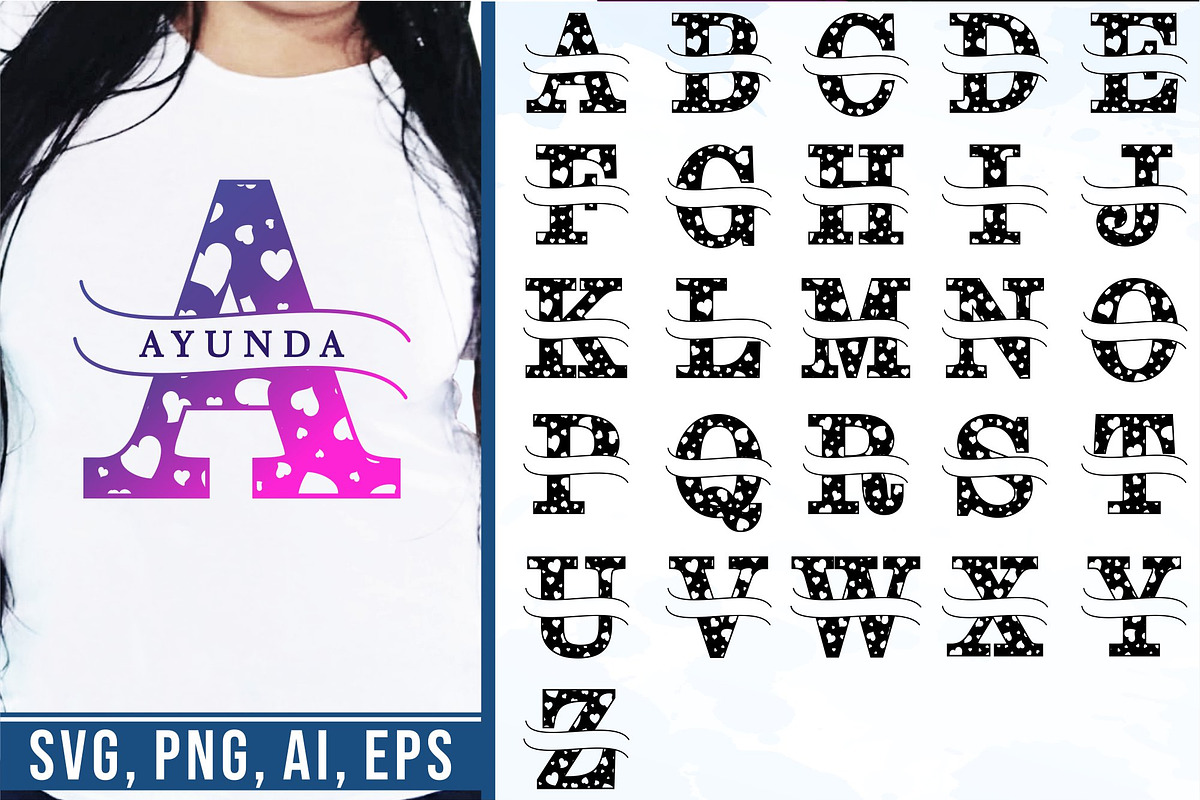 Split Monogram Letter SVG Bundle, an Object Graphic by D2PUTRI (Photo 12 of 19)