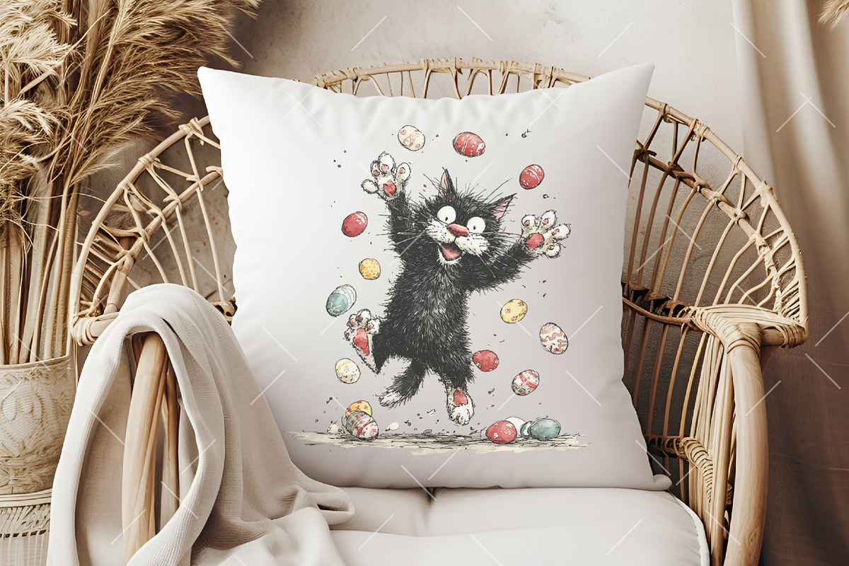 Whimsical Easter Black Cat Clipart, an Illustration by OK Design (Photo 6 of 6)