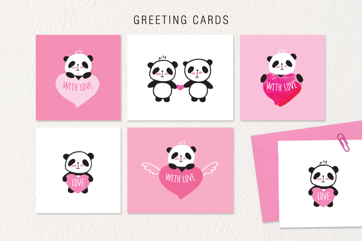 Little cute pandas, an Animal Illustration by Tkoko vectors & patterns (Photo 3 of 6)