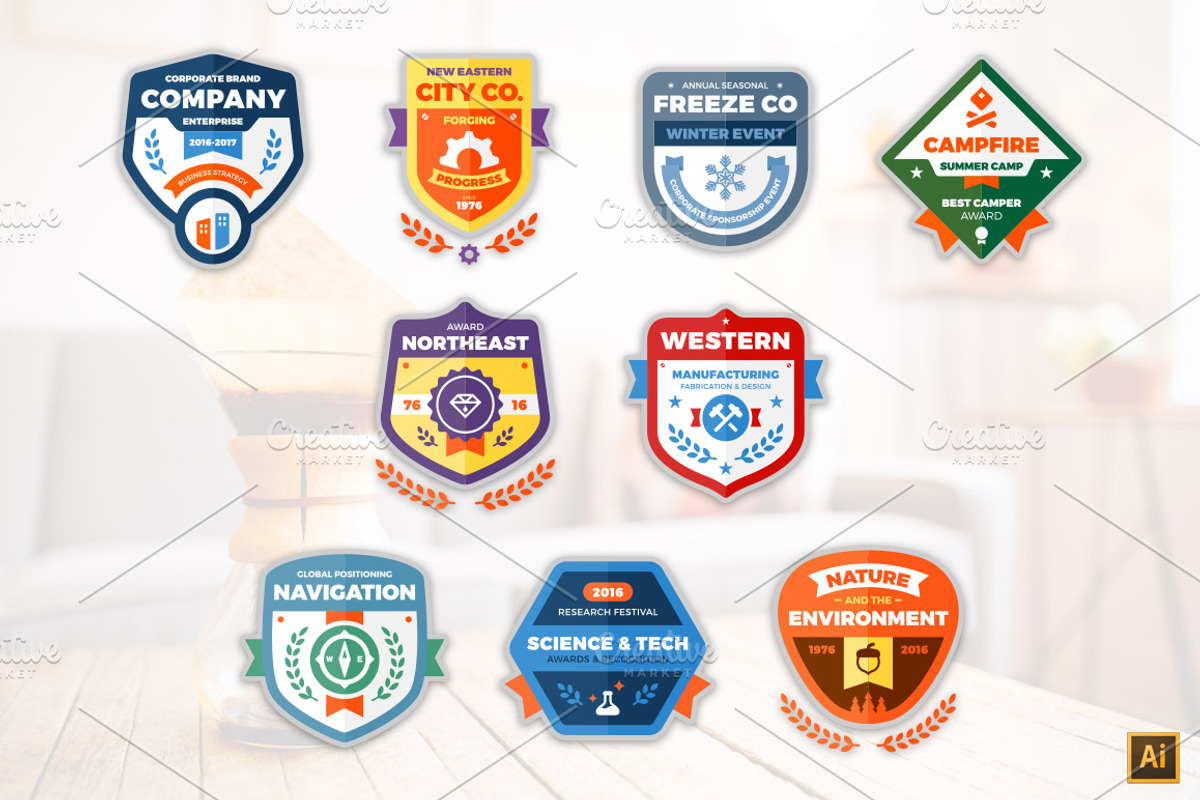 Modern Badges, an Object Graphic by Ember Studio (Photo 2 of 2)