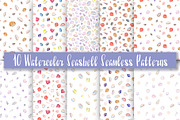 Watercolor Seashell Seamless Pattern, a Pattern Graphic by RabbitAndPencil (Thumbnail 2 of 6)