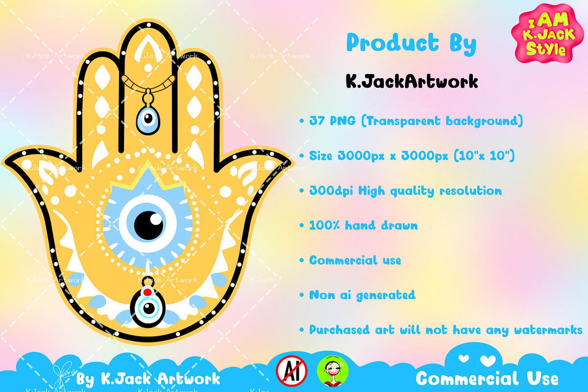 Cute Evil eye clipart PNG, a Decorative Illustration by K.JackArtwork (Photo 4 of 4)