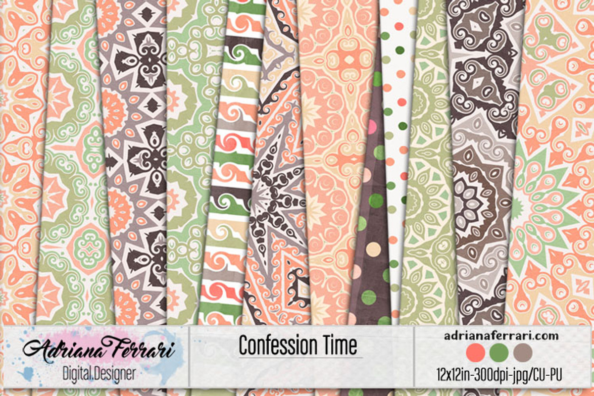 Confession Time Papers 2, a Pattern Graphic by Adriana Ferrari (Photo 1 of 4)