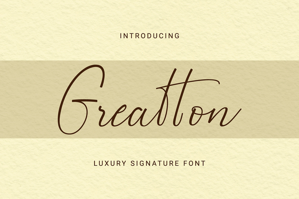 Greatton | Luxury Signature Font, a Script Font by JprintStudio (Photo 1 of 6)