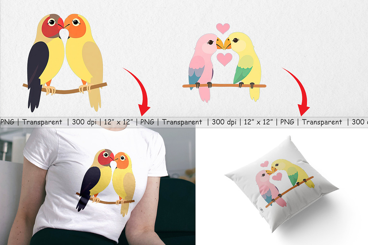 Clipart Love Parrot, a Graphic by Artnoy (Photo 3 of 5)