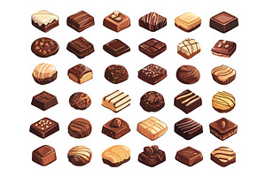 Chocolate sweets. Round sugar candy, a Food Illustration by Stock-Smart-Start
