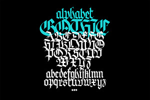 Gothic vector letters