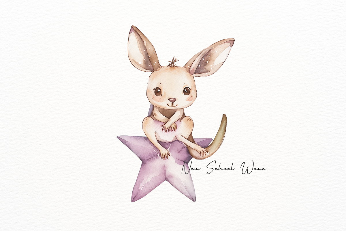 Kangaroo with Star Watercolor, an Animal Illustration by New-School-Wave (Photo 4 of 5)