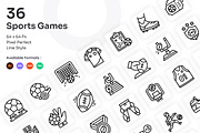 Sports Games Icons Set - Line, an Outline Icon by Kmg Design (Thumbnail 1 of 3)