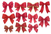 Red Textured Bows Mega Bundle, a Decorative Illustration by Stellalunarts (Thumbnail 15 of 23)