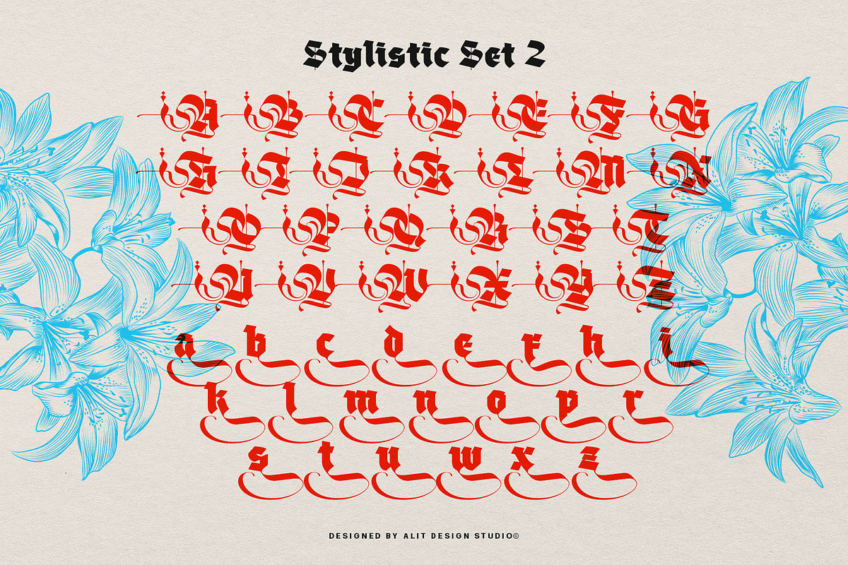 Blackther Typeface, a Blackletter Font by alit design (Photo 11 of 20)