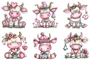 Watercolor Cow Heart clipart, an Illustration by CraftArtStudio (Thumbnail 2 of 5)