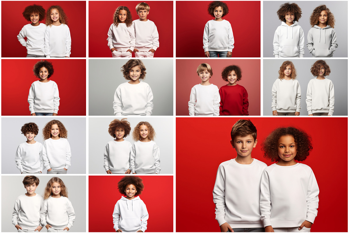 Kids Sweatshirt Mockup Bundle, a Hoody Mockup by Forhadx5 (Photo 8 of 9)