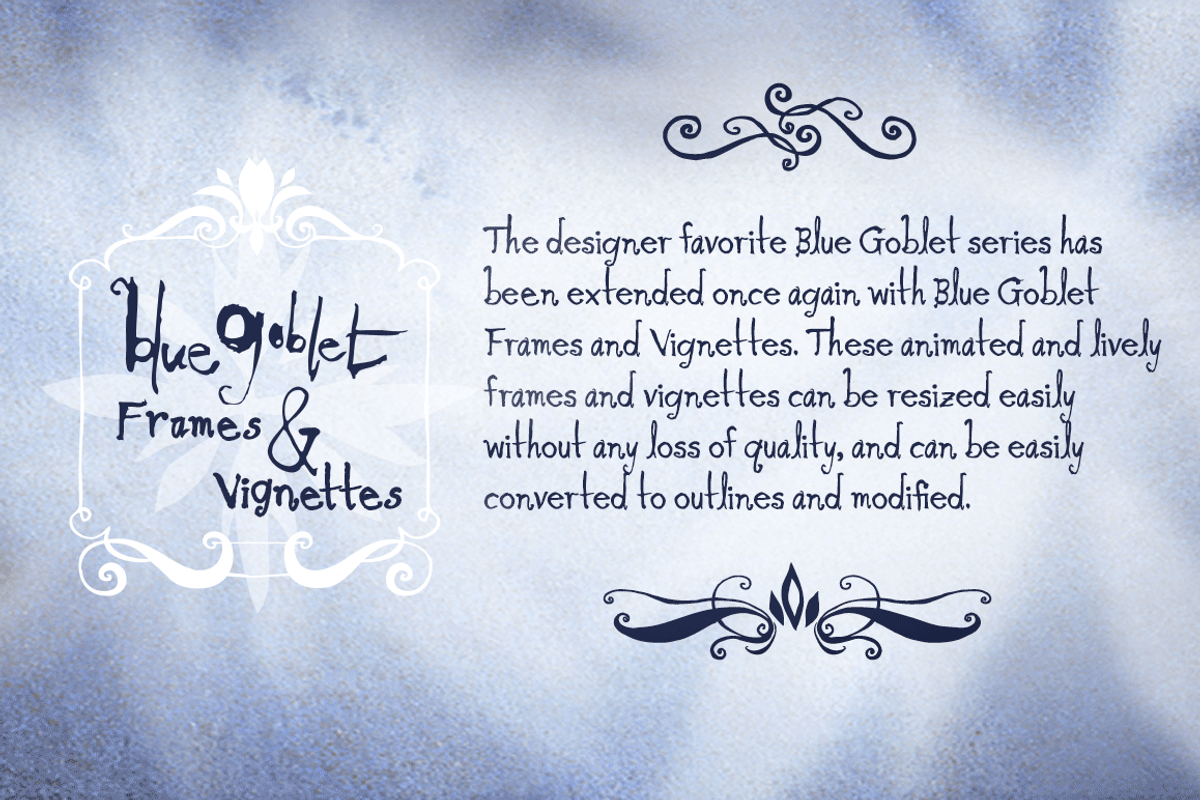 Blue Goblet Frames and Vignettes