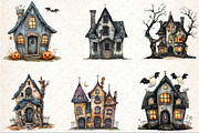 Watercolor Haunted House Clipart, an Illustration by Rose Art (Thumbnail 3 of 7)